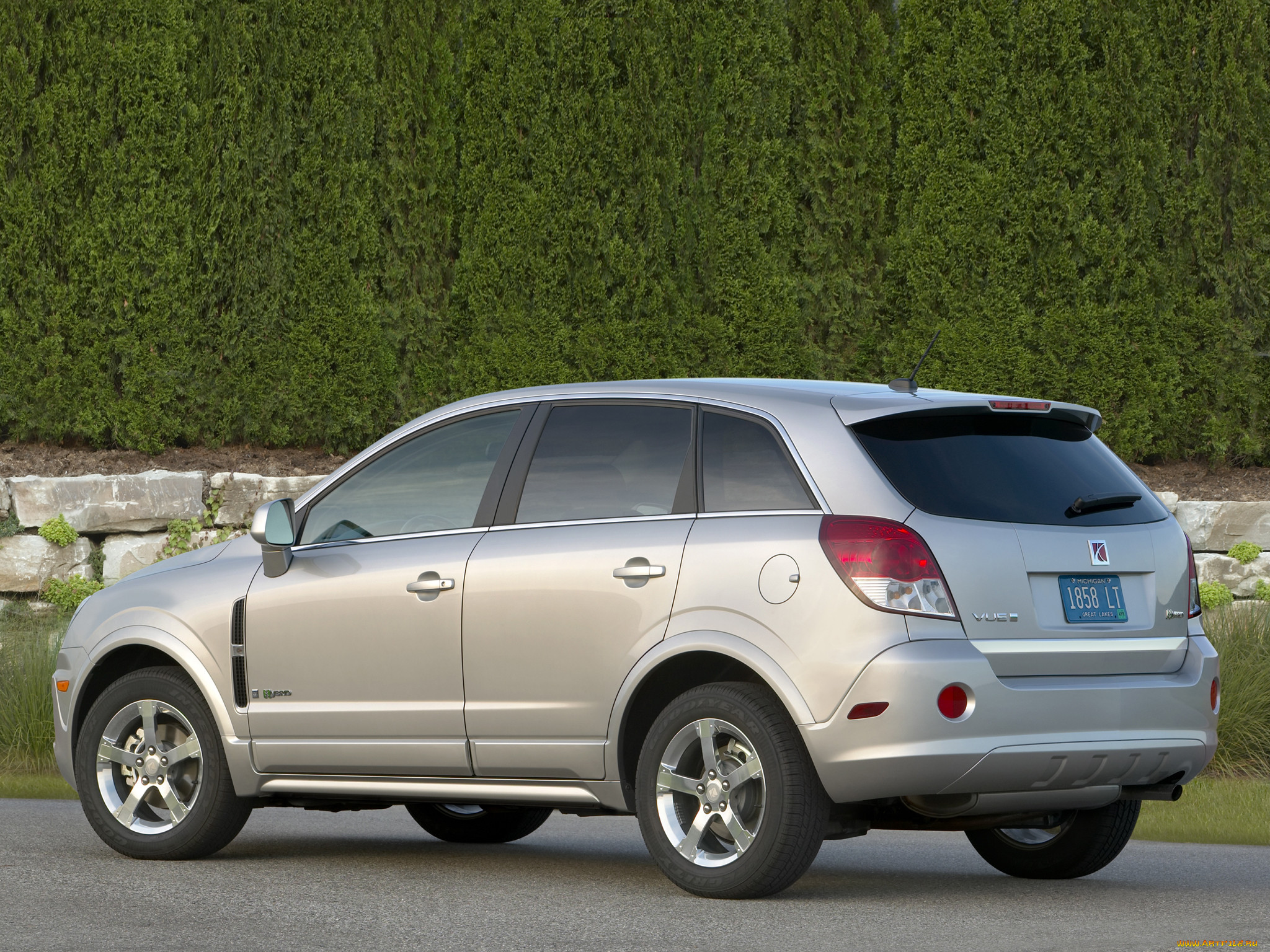 , saturn, vue, hybrid, line, green